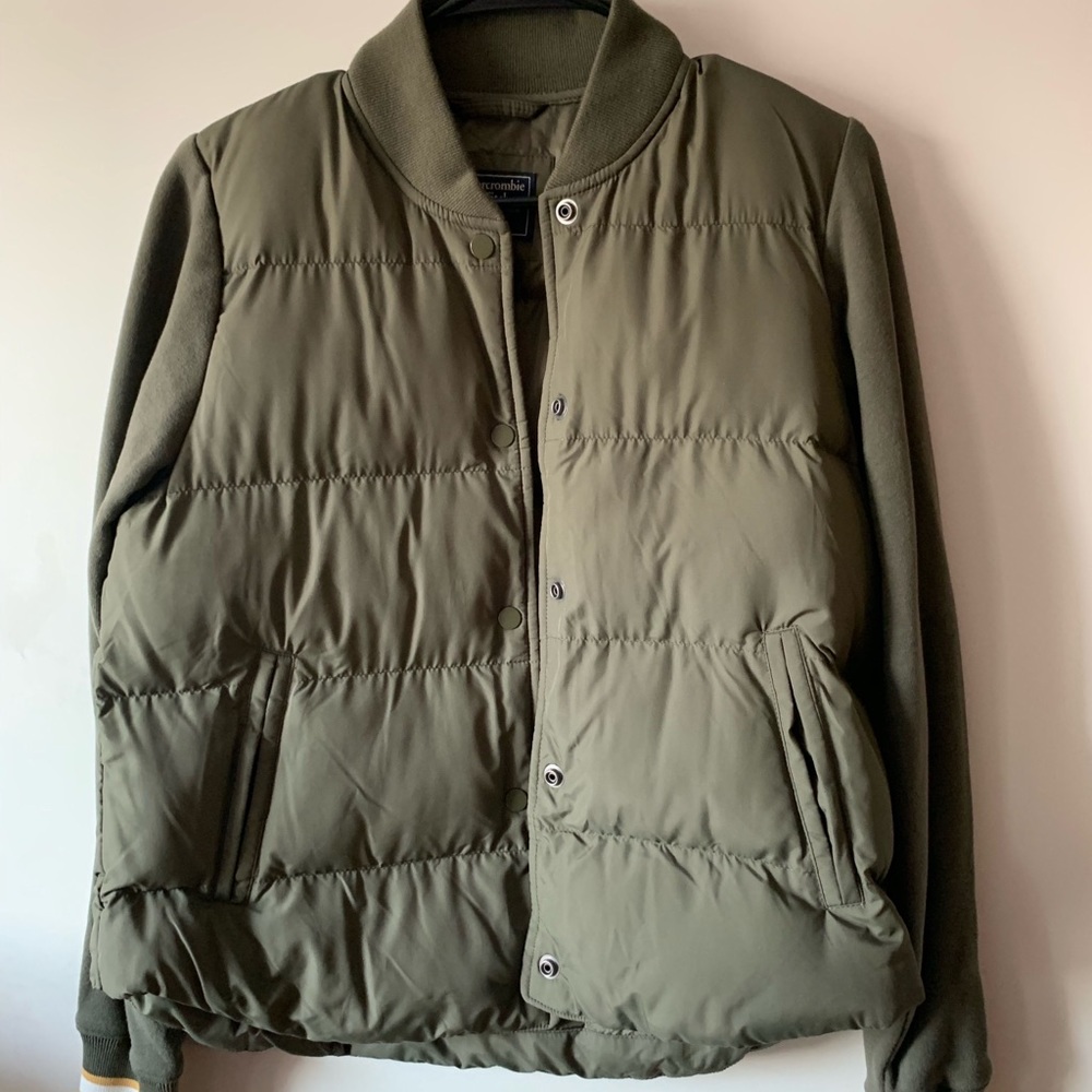 Abercrombie & Fitch Puffer Jacket (Olive Green)
